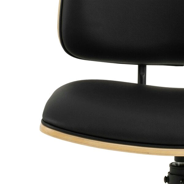 Wyld Haus Set of 2 Nairobi Swivel Dining Chairs Black Veneer and Faux Leather