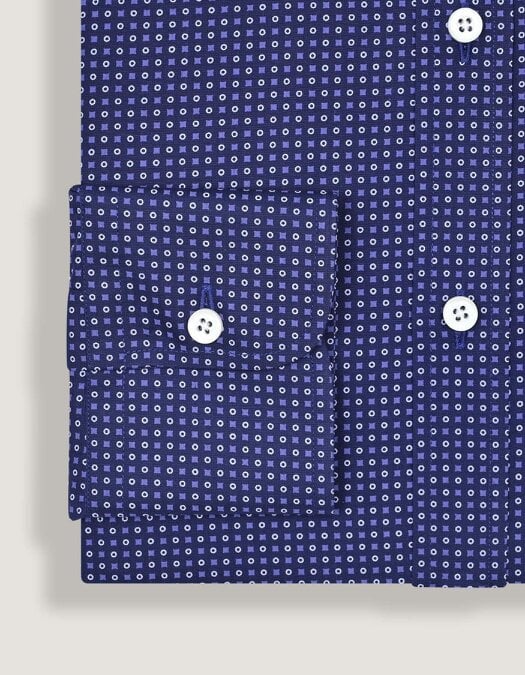 Men's Easy Care Patterned Shirt – Egyptian Blue
