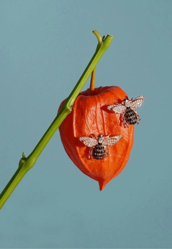 Honey Bee Stud Earrings Silver - LATELITA Earrings