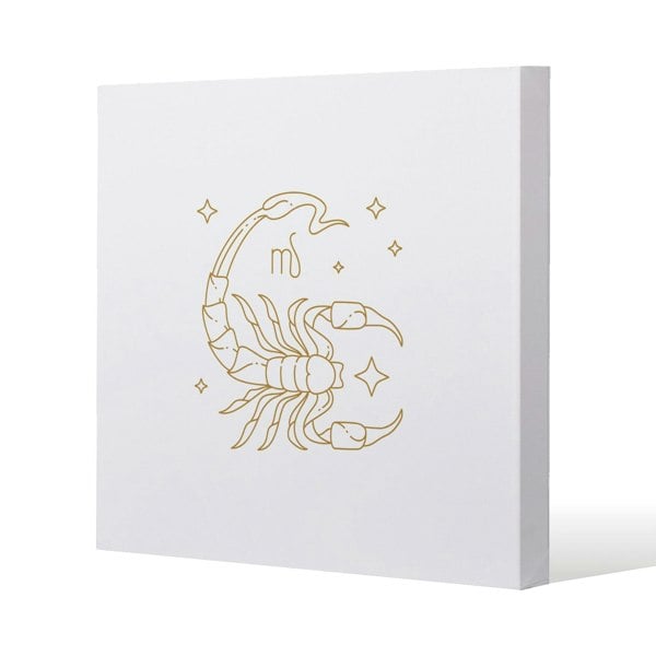Benjamin Tate Design Zodiac scorpio horoscope in gold & white (canvas)