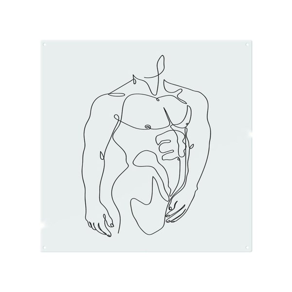 Benjamin Tate Design line art of male body Designer Splash Back