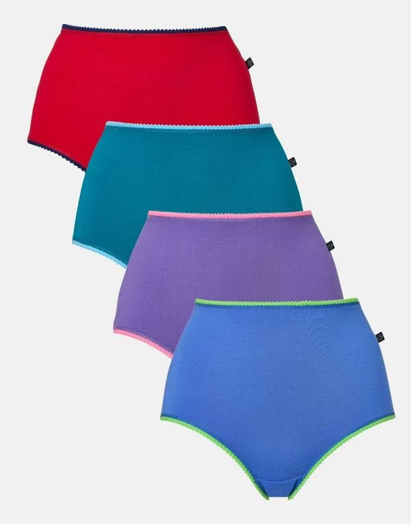 British Boxers Lucky Dip! 4 Pairs of Women's Cotton Full Briefs
