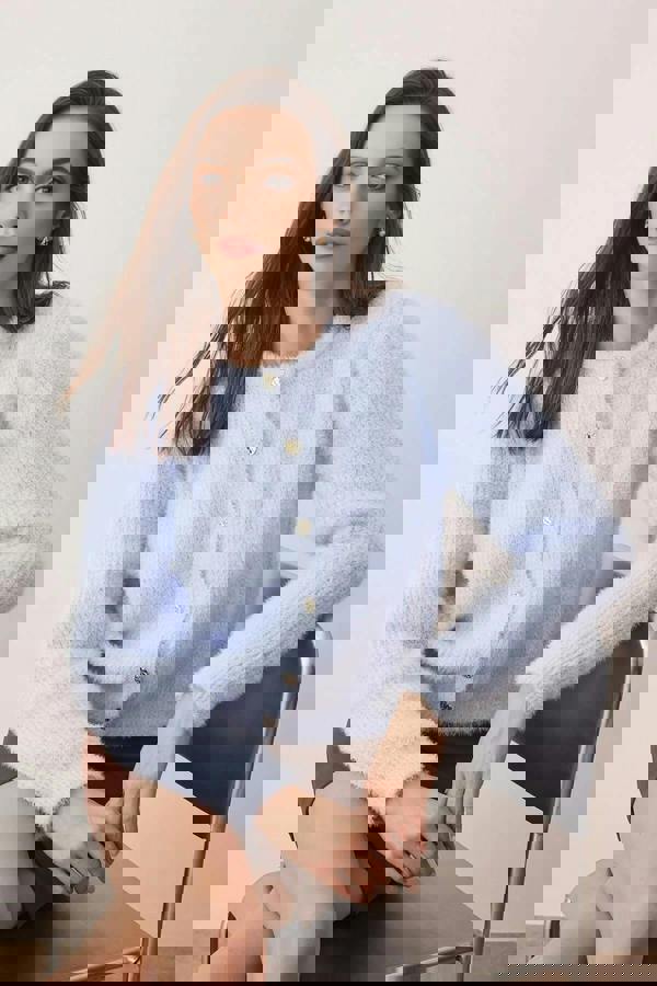 WOVCOR Beard Yarn Knit Cardigan