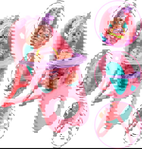 deAO Toys My First Baby Doll 15 Pieces Play Set with Miniature Crib Mobile High Chair Baby Doll Kids Toys