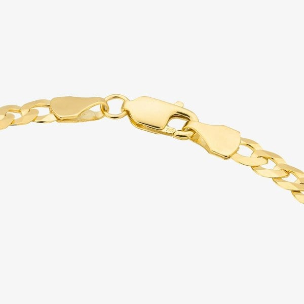 T. H. Baker 9ct Yellow Gold 7.5 Inch Curb Chain Bracelet UFC100 7.5