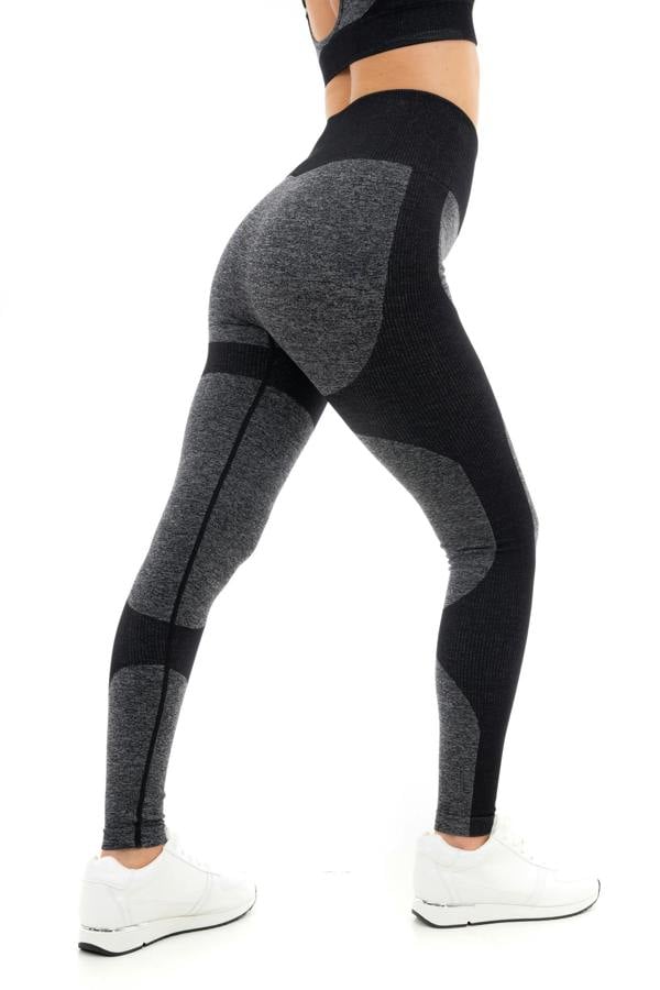 Smart Living Women's Seamless Ribbed Marl Leggings - Black