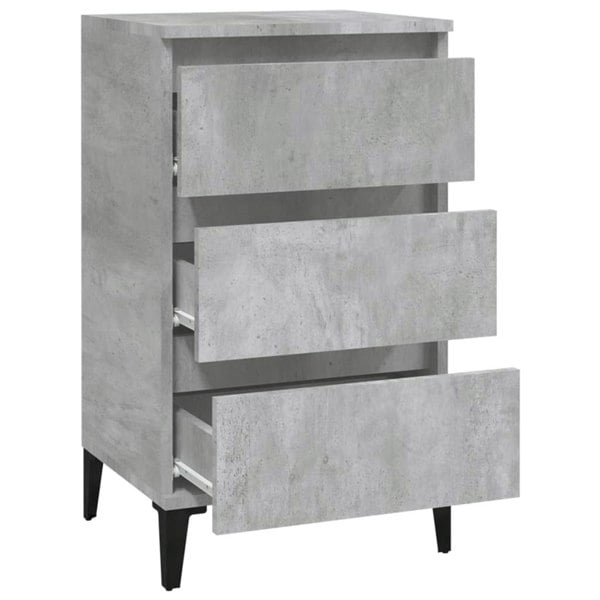 Berkfield Bedside Cabinet Concrete Grey 40x35x70 cm Engineered Wood