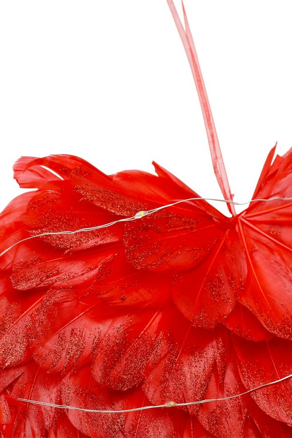 Living and Home LED Light Red Feather Creative Hanging Ornament