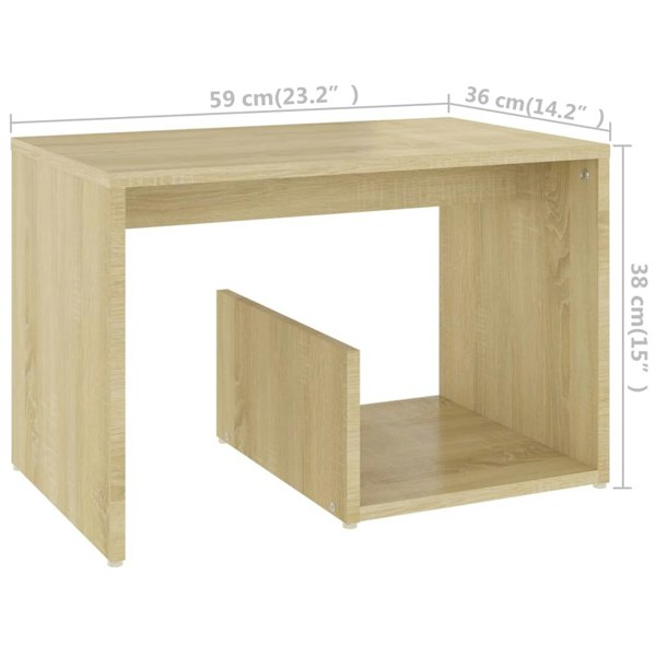 Berkfield Side Table Sonoma Oak 59x36x38 cm Engineered Wood