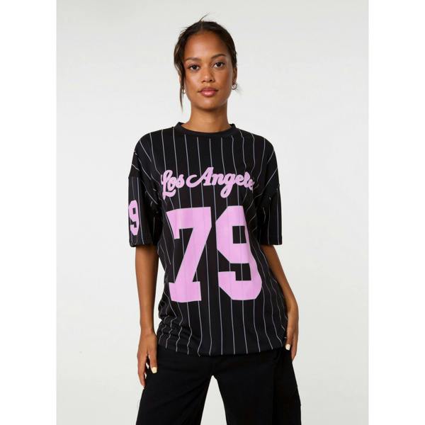 Pink Vanilla 79 New York Baseball Jersey Top