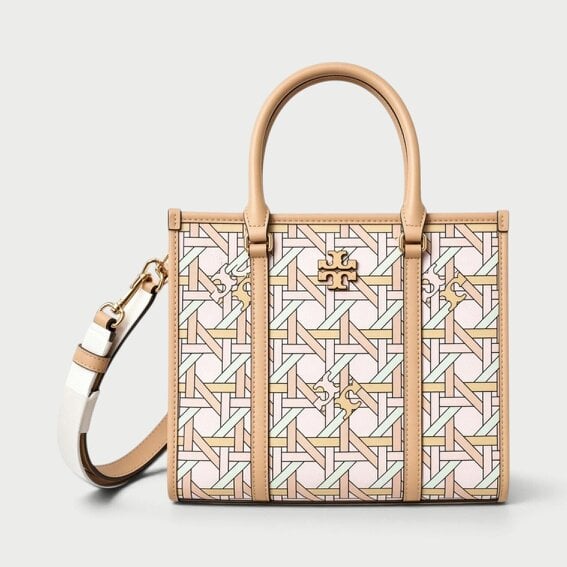 Tory Burch Blake Basketweave Small Tote Pink