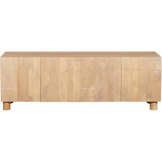Wyld Haus Buffalo Natural Mango Wood Bookcase with Two Door Cabinet