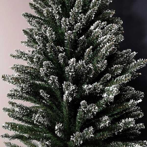 Samuel Alexander 6.5ft (2m) Pencil Style Slim Snow Tipped Artificial Christmas Tree in Green