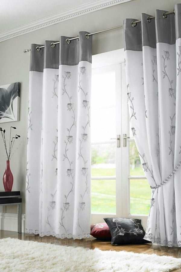 Alan Symonds Tahiti Floral Fully Lined Eyelet Curtains