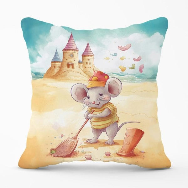 Warren Reed Mouse On A Beach Holiday Cushions