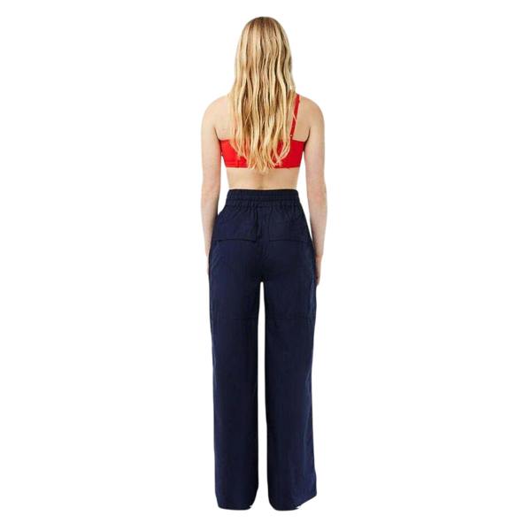 Lacoste Womens/Ladies Oversized Wide Leg Trousers - Navy Blue - 