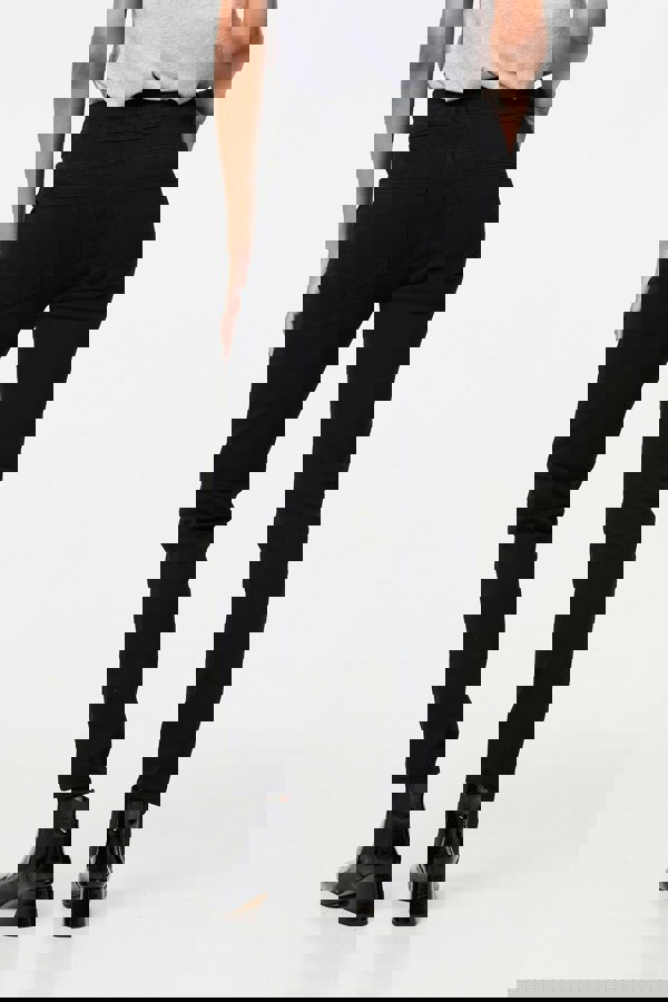 Black | Denim Skinny Ankle Grazer Leggings