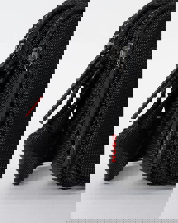 zipper pull detail shot of a HUGO Ethon 3.0 Mens Crossbody Bag in Black