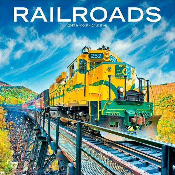 Railroads Calendar 2027, Wall Calendars, Month To View, Transport, Gift