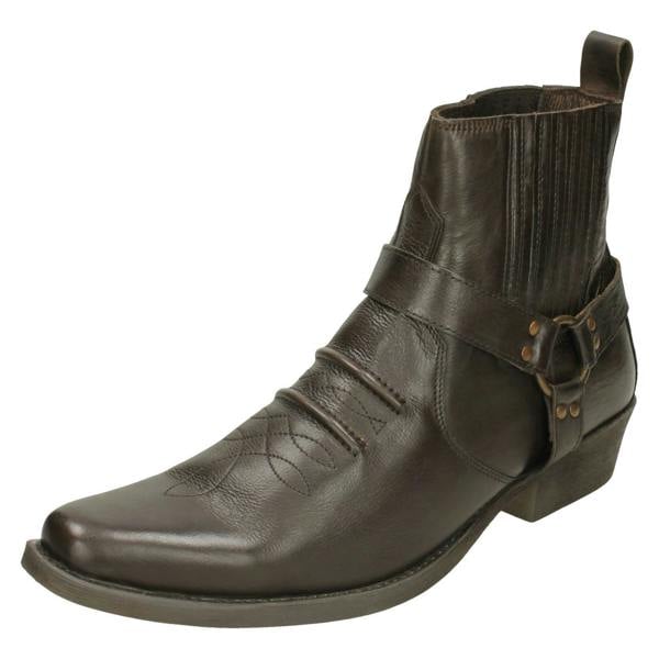 Maverick Mens Maverick Leather Ankle Cowboy Boots A3003