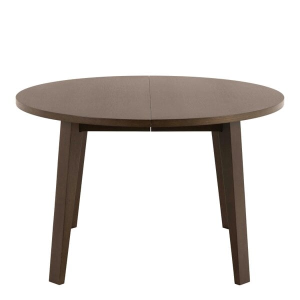 Wyld Haus Jyvaskyla 120cm Dark Oak Wood Round Extendable Dining Table