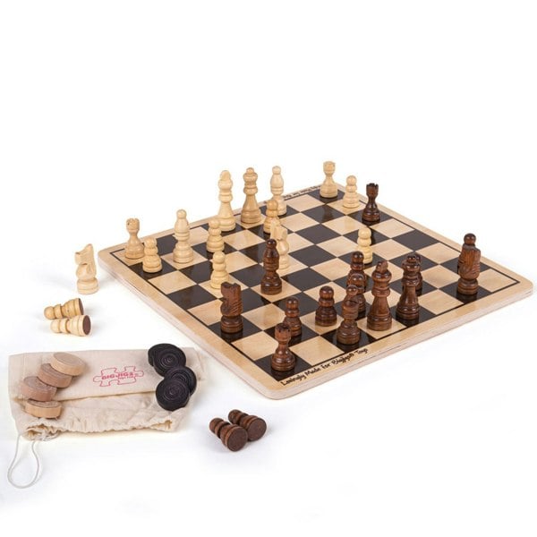 Bigjigs Toys Draughts and Chess Set