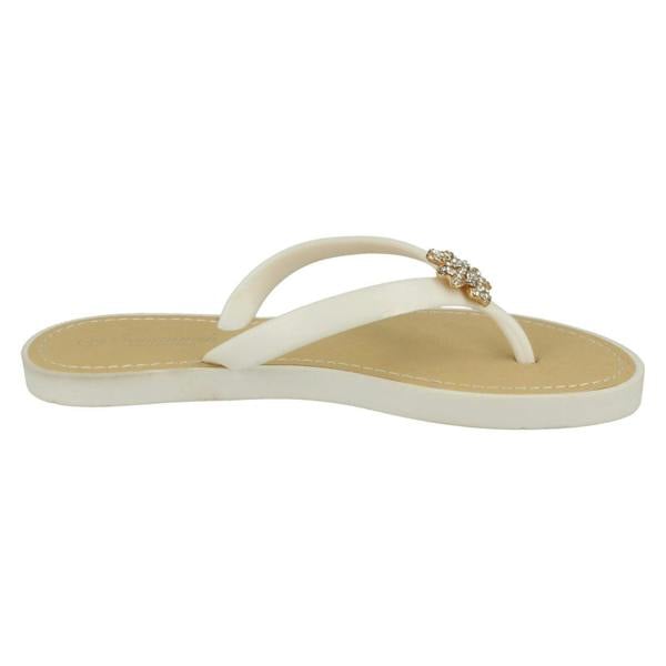 Savannah Ladies Savannah Toe Post Diamante Flower Detail Sandals