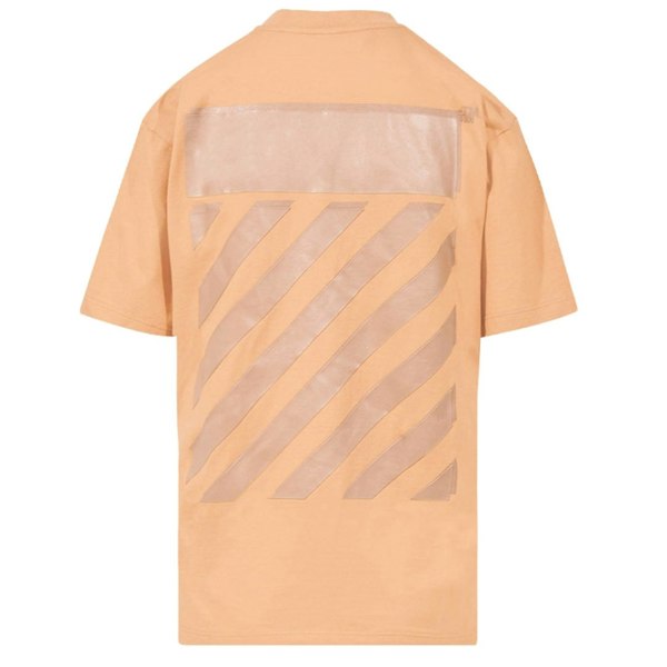 Off-White Diag Regular Fit Brown T-Shirt XXS