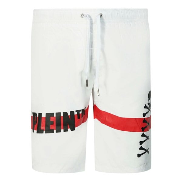 Philipp Plein TM Skull And Bones Swim Shorts - White