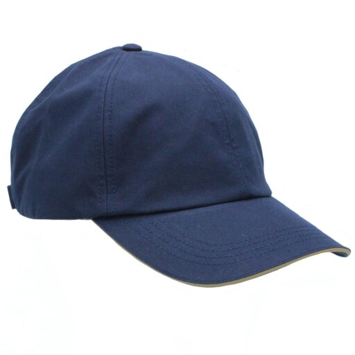 Heather Hats & Accessories Water And Sun Resistant Cotton Baseball Trucker Cap, Cotton Lining, Outdoor Wear, Marine Blue