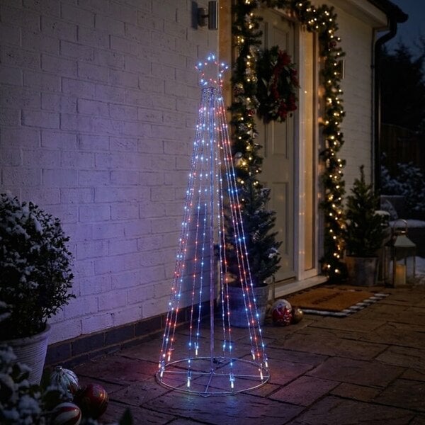 Garden Greatness 1.4m Multi Action Lit Pyramid Tree