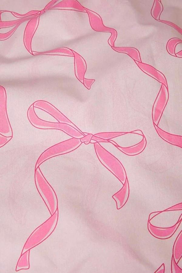 WOVCOR Single Bow Detail Duvet Cover Set with Flat Sheet 160x220cm