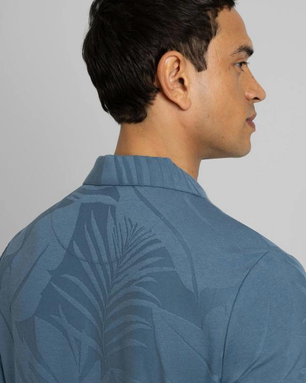 Steel & Jelly Healey - Large Floral Transfer Jacquard Polo Shirt