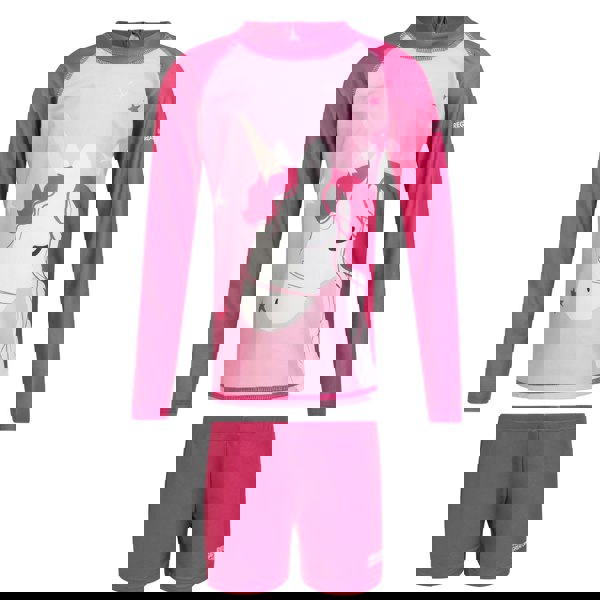 Regatta Childrens/Kids Luna The Unicorn Rash Guard - Sweet Pink