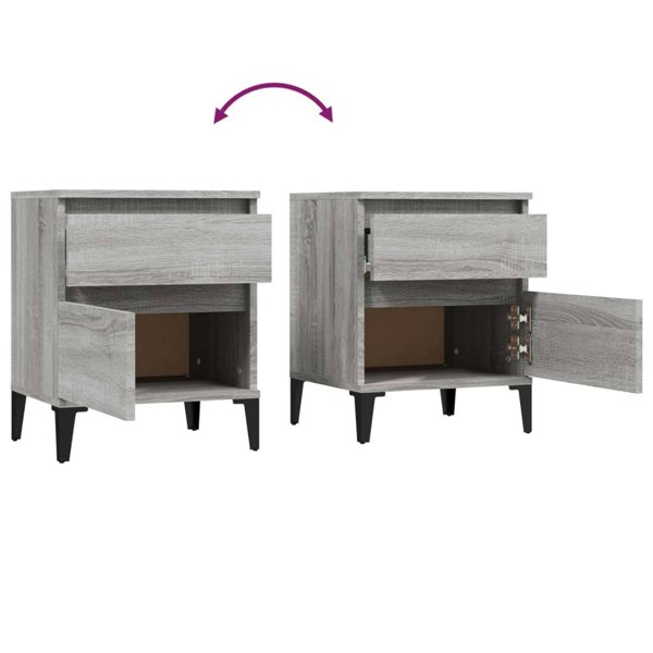 Berkfield Bedside Cabinets 2 pcs Grey Sonoma 40x35x50 cm