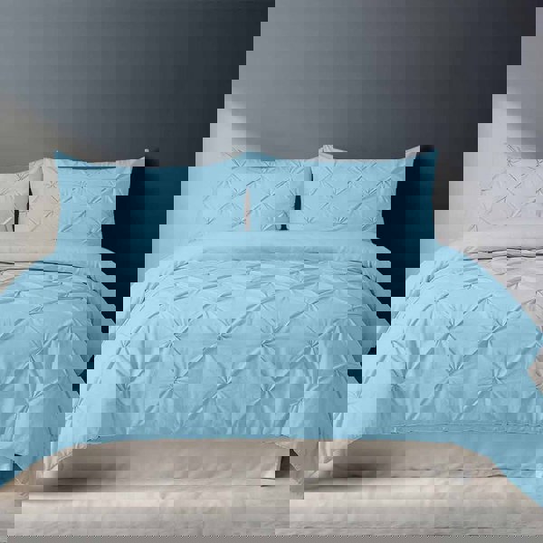 Snug City Pintuck Pinch Pleated Polycotton Duvet Cover And Pillowcase/s Set Bed Linen