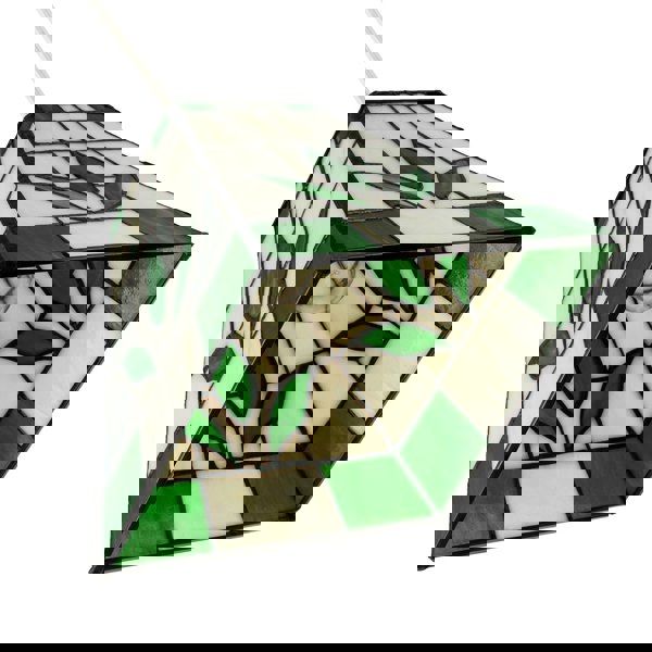 Square Green and Amber Stained Glass Tiffany Pendant Lighting Shade Image 5