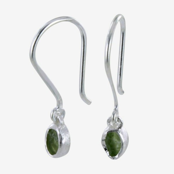 Sterling Silver Rough Stone Drop Earrings - Reeves & Reeves