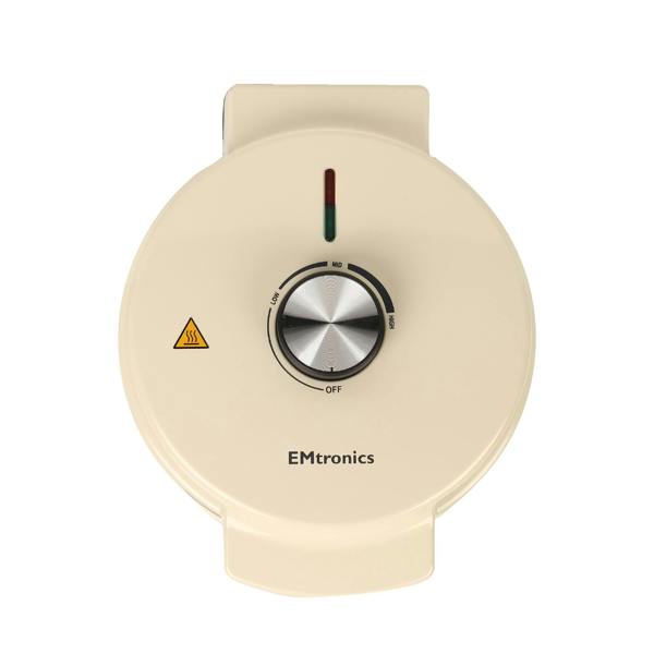 EMtronics Waffle Maker Non-Stick - Cream