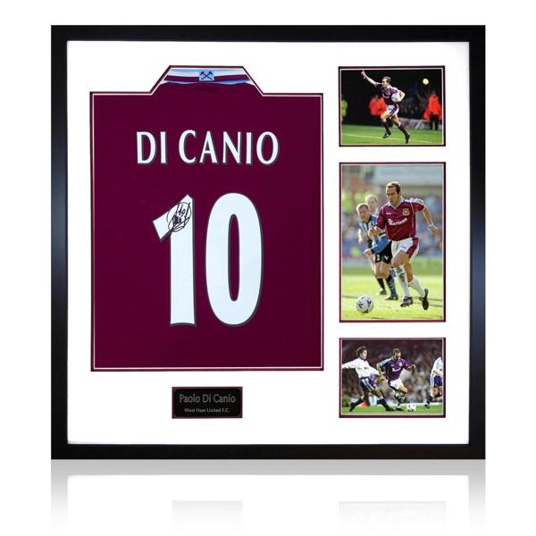 Paolo Di Canio Signed West Ham Home Shirt Back Elite Frame
