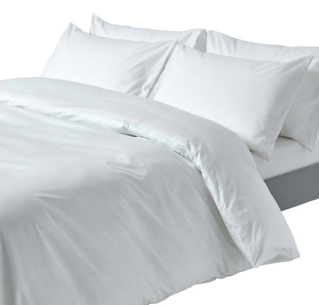 HOMESCAPES Crisp & Cool 200 TC Egyptian Cotton Percale Duvet Cover Set