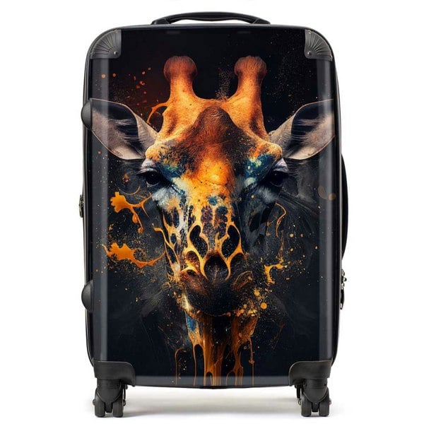 Warren Reed Golden Giraffe Face Splashart Suitcase