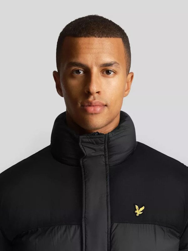 Lyle & Scott Longline Wadded Puffer Jacket Coat - Navy Blue