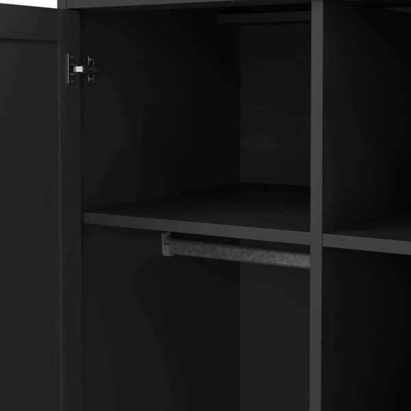 Wyld Haus Osaka Farmhouse Dark Grey Wooden Wardrobe 2 Doors