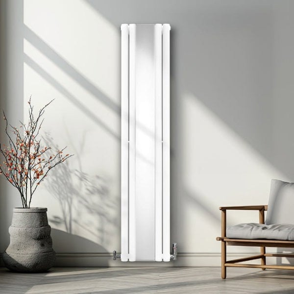 Monstershop Oval Mirror Radiator - 1800mm x 380mm - White