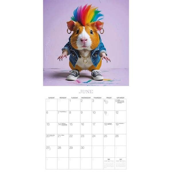 Guinea Pigs Rule Calendar 2027, Wall Calendars, Month To View, Animals, Gift