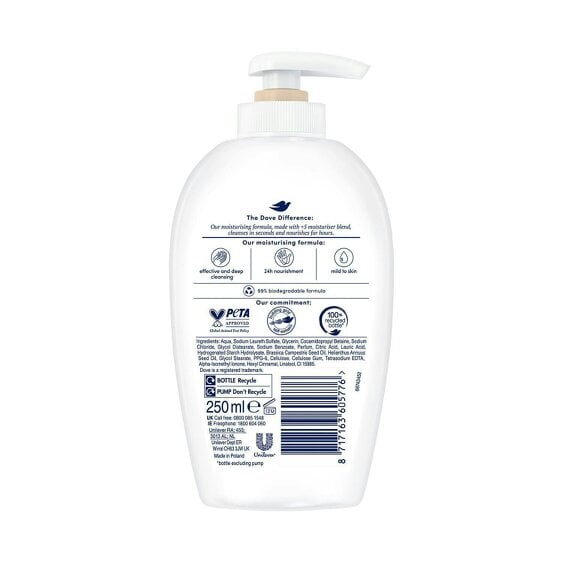 Dove Moisturising Hand Wash Nourishing Silk for Silky & Soft Hands 250ml, 18 Pk
