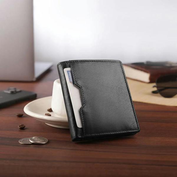 Leather Wallet with Coin Pocket – Alexander Alperto Black 01