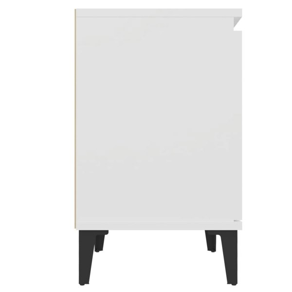 Berkfield Bed Cabinet with Metal Legs White 40x30x50 cm