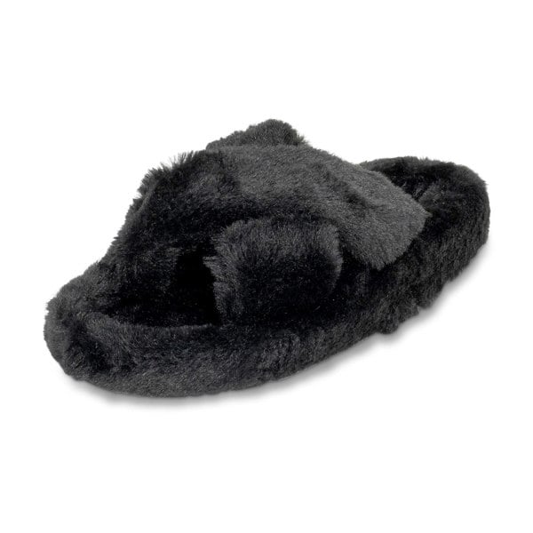 VIVA Polar Women's Faux Fur Fluffy Plush Open Toe Slippers for Indoors